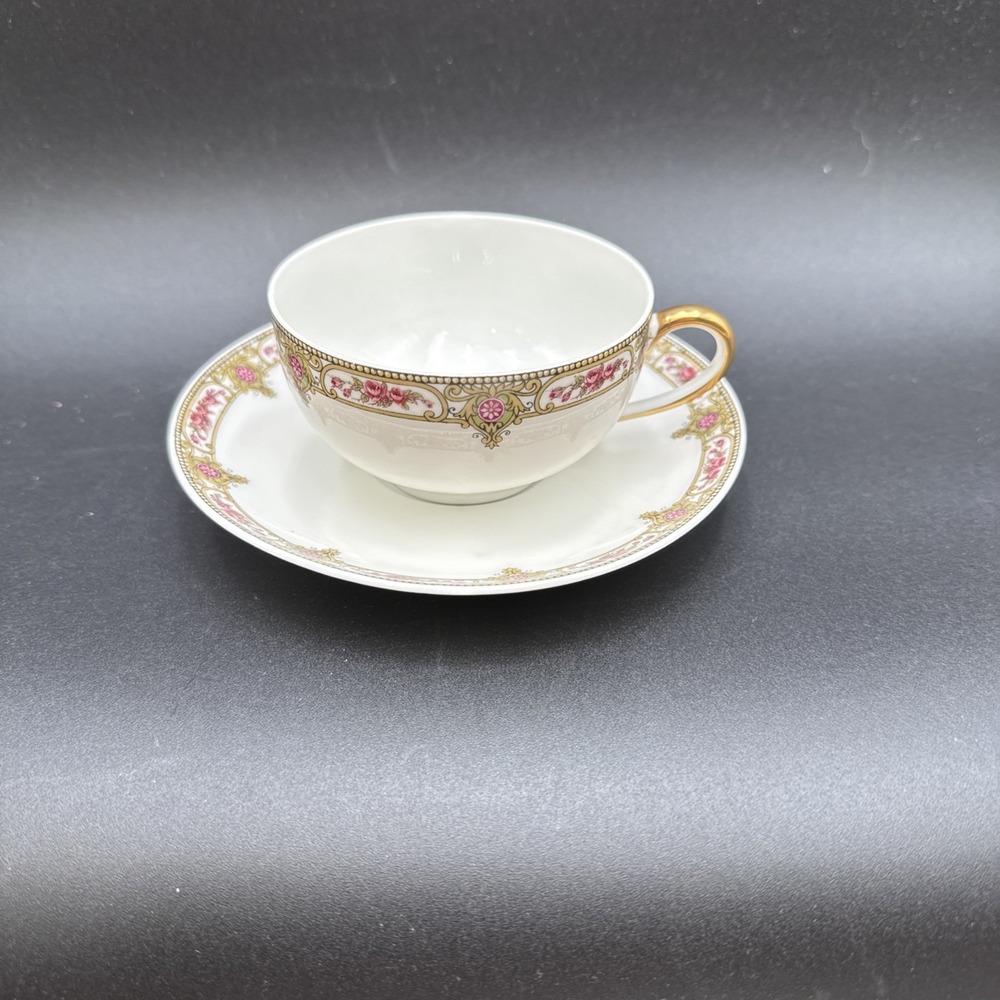 Antique T&V TRESSEMANES & VOGT LIMOGES France Pattern #6892 Tea Cup & Saucer